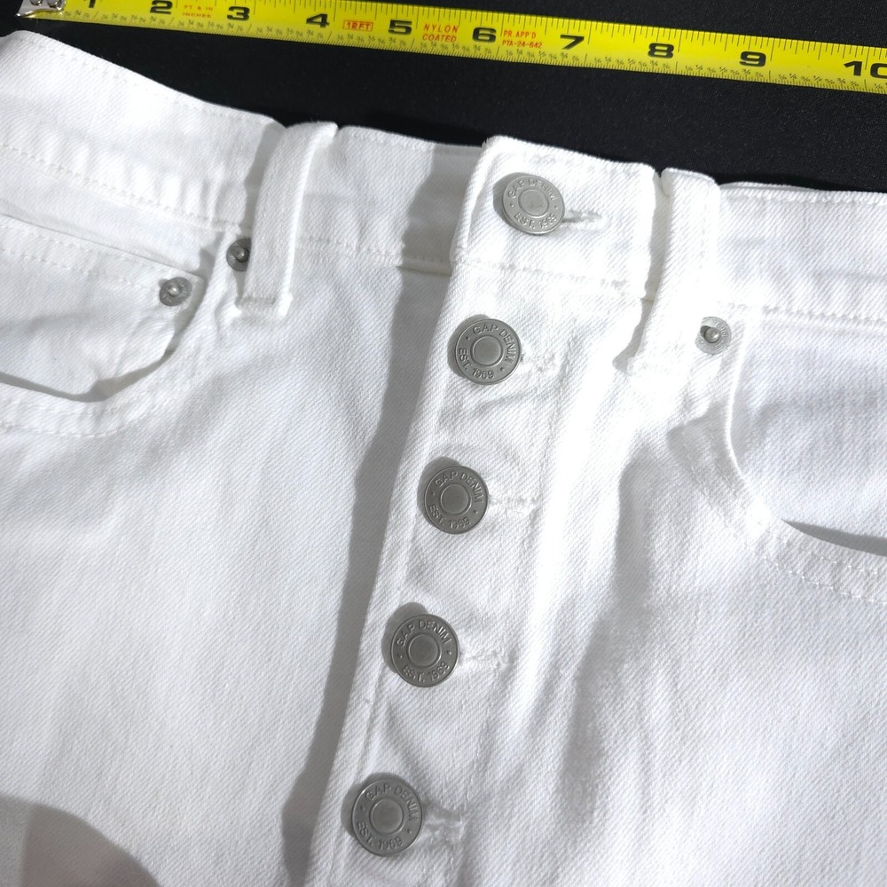 Gap Denim Shorts White Size 6 28 Cigarette Optic White Hot Pants For Good Cotton - Picture 9 of 15